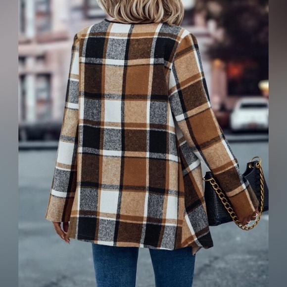 Plaid waterfall coat different size - Picture 2 of 2